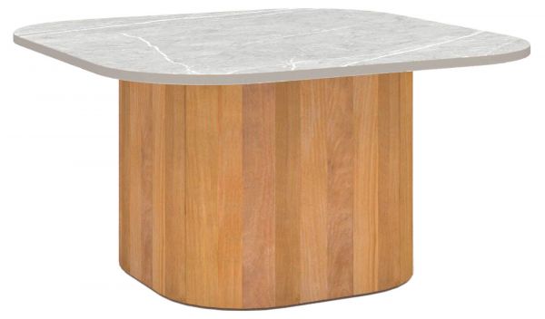 Grace Kaffeetisch 60x60cm, Teak/Keramik midgrey