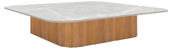 Grace Kaffeetisch 120x120cm, Teak/Keramik midgrey